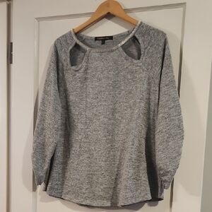 Lauren Ralph Gray Crew Neck Sweater
